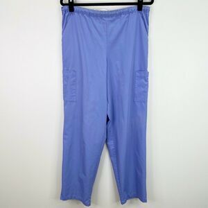 Denver Hayes Solid Blue Cargo Scrub Pants Bottoms Size XS